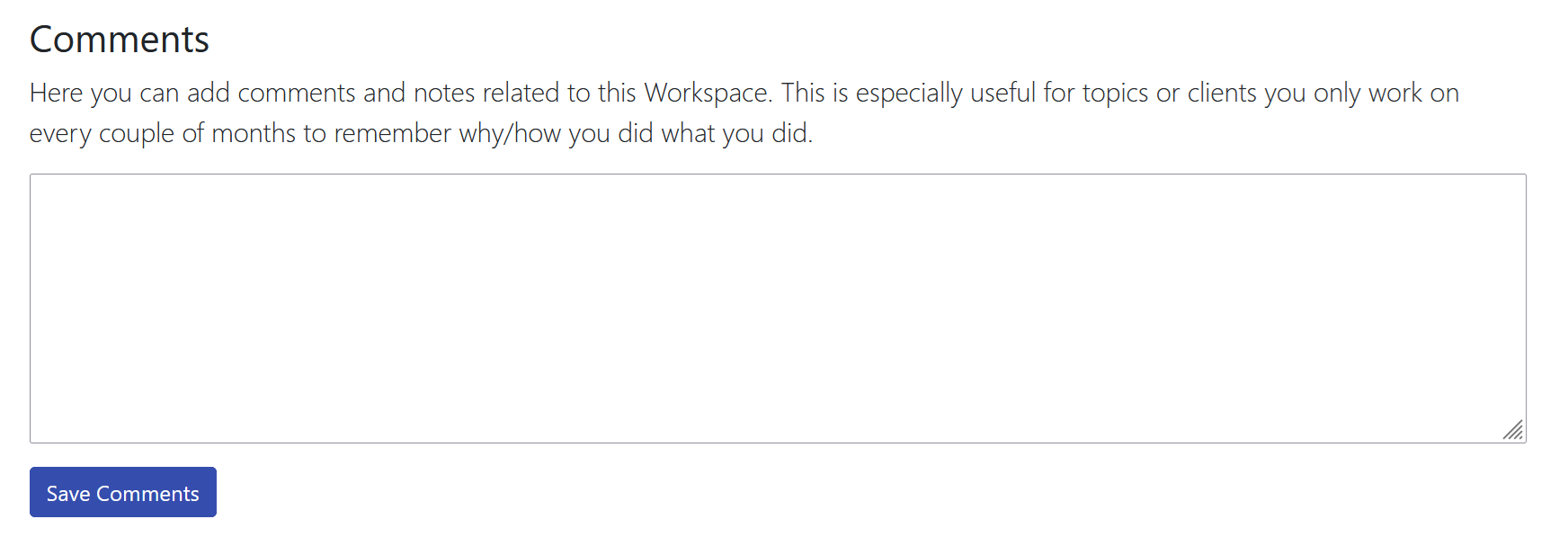Workspace Comments
